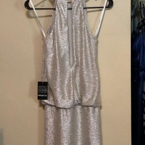 Silver sequin cocktail dress